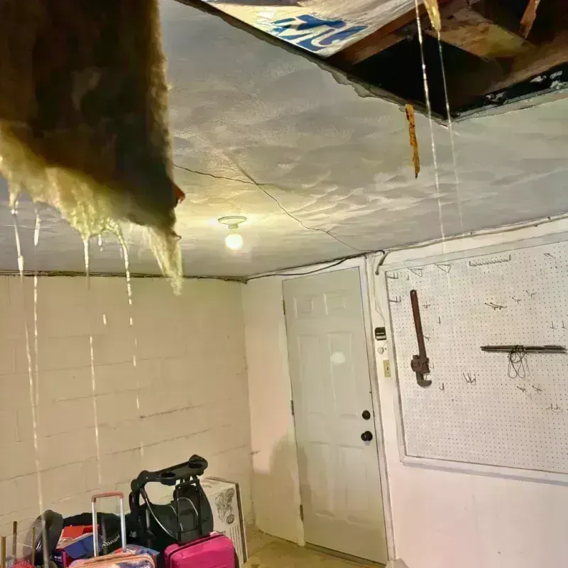 Before and after water damage restoration in Merrillville, IN